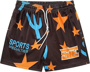Shorts de basketball noirs pour hommes, imprimé camouflage, taille à cordon de serrage, séchage rapide, respirant, style sportif, mi-longueur, toile 100% - Product Image 3