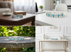 Brûleur d'encens rectangulaire en bois d'acacia et époxy religieux traditionnel fait à la main pour une utilisation en intérieur Ramadan et Eid Home Decor - Product Image 4