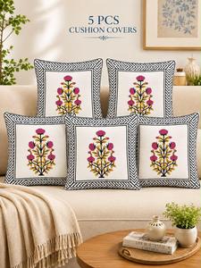 Housses de coussin en pur coton imprimées à la main, très demandées, avec motifs élégants pour la décoration intérieure, disponibles à un prix raisonnable - Product Image 3
