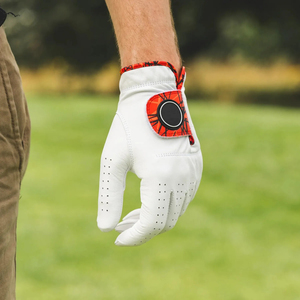 Marqueur de balle magnétique intégré pour hommes, gants de golf respirants en peau de mouton de qualité supérieure pour gauchers, fabriqués au Pakistan - Product Image 4