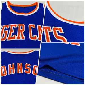 Camiseta de Baloncesto Retro Personalizada, Color Naranja Real y Blanco, Auténtica, Sin Logotipo, Uniforme de Baloncesto Vintage Sublimado Premium, Transpirable - Product Image 3