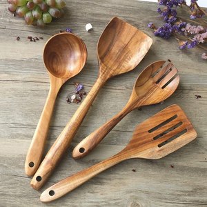 Nouveauté : Ensemble de saladiers écologiques en bois d'acacia brun, faits à la main, avec poignée en spirale, compatibles lave-vaisselle, fabriqués en Inde - Product Image 6