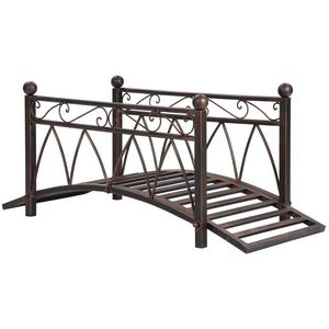 Pont de jardin classique en métal 3.3 Zen avec des coins décorés de motifs raffinés et des barrières de sécurité décoratives - Product Image 2