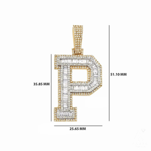 Colgante de Moissanita con Letra P, Chapado en Oro de 18K, Aleación de Cobre, Joyería con Inicial para Fiesta - Product Image 2