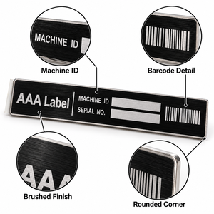 Placa de Especificaciones Industriales, Placa de Identificación de Aluminio Grabada para Maquinaria, Datos Técnicos Personalizados OEM - Product Image 4