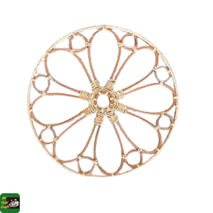 Sous-plat en rotin écologique réutilisable, fait main, en forme de fleur, pour table à manger, hôtel, décoration de mariage, style vietnamien - Product Image 2