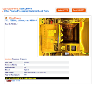 TEL TE8500PE Dielectric - อุปกรณ์และอะไหล่เซมิคอนดักเตอร์ระดับโลกที่เชื่อถือได้ - Product Image 6