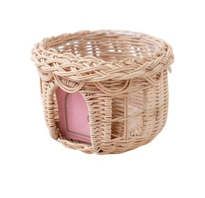Cute Rattan Fairy House Storage <b>Basket</b> Handwoven Wicker Miniature Toy Home Nursery Kids Room Desktop Decor <b>Gift</b> Bin - Product Image 4