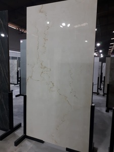 กระเบื้องพอร์ซเลนออนิกซ์สีครีมไอวอรี่แผ่นใหญ่ ขนาด 120x240 ซม. 120x320 ซม. 160x320 ซม. ผิวมันเงาหรูหรา ลายเส้นสีทอง - Product Image 2