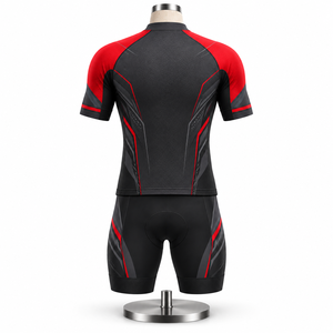 Conjunto de Jersey y Pantalones Cortos de Ciclismo Urban Peak Sports para Hombre, Rojo y Negro, Impresión por Sublimación, Ajuste Cómodo para Equipos de Ciclismo de Carretera - Product Image 3