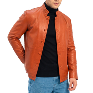 <b>Men's</b> Vintage Leather Jacket Button Down <b>Long</b> Sleeve Street Fashion Leather Jacket <b>Men</b> Manufacture Vintage Zipper Leather <b>Coat</b> - Product Image 4