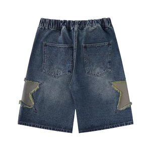 Shorts en jean déchirés pour homme, coupe large et décontractée, style streetwear, haute qualité, design estival personnalisé - Product Image 2