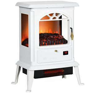 Cheminée électrique infrarouge autoportante de 23 pouces avec flamme de bûches réaliste, température réglable et minuterie pour usage domestique - Product Image 1