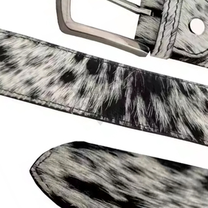 Premium Hair-on Hide Cow Leather Belt for Men Custom Genuine Cowhide <b>Fur</b> Waist Strap Manufacturer Bulk Wholesale Fashion Belts - Product Image 6