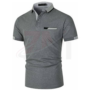 Polos à séchage rapide couleur gris pour hommes, fournisseur de vêtements, streetwear personnalisé de haute qualité avec impression du logo de la marque - Product Image 1
