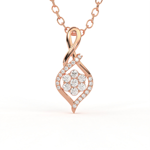 Pendentif Aarinya en or 14 carats plaqué or avec diamant de laboratoire certifié IGI pour femme, coupe brillant classique, motif floral, cadeau de fête - Product Image 6