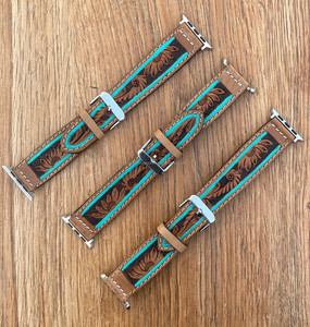 สายนาฬิกาแบบวินเทจทำจากหนังแท้หรูหราทาสีลายดอกไม้สไตล์ตะวันตกสไตล์โบโฮออกแบบได้ตามต้องการใหม่ - Product Image 3