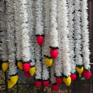 Guirnaldas de jazmín hechas a mano con hojas verdes brote de loto para decoraciones de boda india telón de fondo decoración de boda paquistaní - Product Image 1