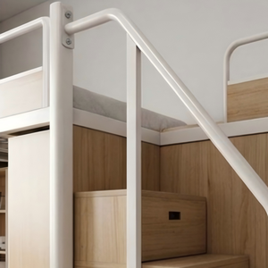 <span class=keywords><strong>Lit</strong></span> mezzanine moderne minimaliste en métal avec bureau intégré et étagères <span class=keywords><strong>pour</strong></span> dortoirs <span class=keywords><strong>étudiant</strong></span>s et petits appartements - Product Image 3