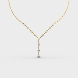 Collier en Y en moissanite avec pendentif goutte en or, chaîne tennis, bijoux de luxe étincelants, collier élégant et remarquable, cadeau pour femme - Product Image 1