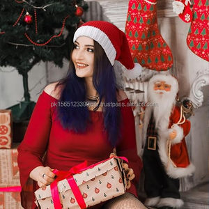 Mini gorro de Papá Noel personalizado en blanco a granel de alta calidad con logotipo personalizado gorros de Navidad adultos niños sublimación gorro de Navidad - Product Image 4