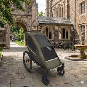 TC-2024S Jogger Single Seat Safety Belt Baby Stroller 3 in 1 <b>Trailer</b> Independent Suspension with 600D Water Resistant - Product Image 3