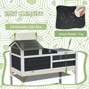 Casetta per Tartarughe in Legno Massello per Razze Medie e Piccole, Moderna Cuccia per Interni ed Esterni per Ricci, con Imballaggio in Scatola - Product Image 4