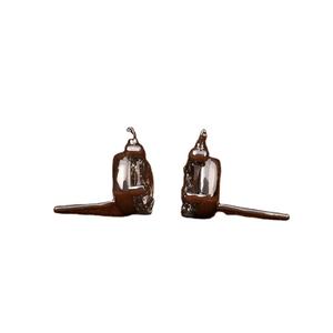 Boucles d'oreilles clous personnalisées en or massif 14 carats avec diamant de laboratoire gris taille coussin, sertissage Martini, cadeau pour femme - Product Image 5