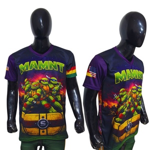Maillot de baseball brodé personnalisé universitaire USA Arizona en maille avec impression sublimée, anti-bactérien, col en V court sur le devant - Product Image 1