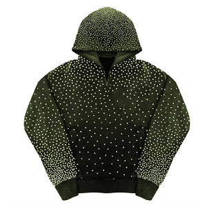 Online Best Selling Men's Rhinestone Hoodies 100% Cotton Winter Oversized Zipper-Up Low MOQ - Product Image 1