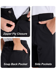 Pantalones Cortos Casuales de Golf para Niño, Pantalones Cortos Híbridos de Sarga con Frente Plano, Pantalones Cortos Escolares para Niños y Jóvenes - Product Image 3