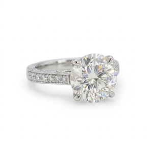 Anillo de Lujo de Platino con Diamantes Cultivados en Laboratorio Certificados IGI, Corte Brillante, Engaste de Puntas, Joyería Fina Elegante para Mujer, Estilo Moderno para Fiesta - Product Image 3