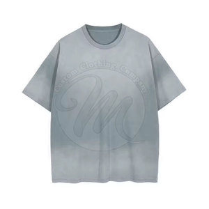 T-shirt classique effet délavé au soleil 100% coton T-shirt effet délavé au soleil Tissu lisse T-shirt effet délavé au soleil - Product Image 6
