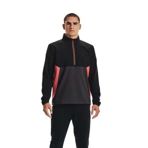 Blouson bomber pour homme coupe régulière, coupe-vent, à capuche, quart de zip, séchage rapide, décontracté, sportif, respirant, pour l'automne, en polyester - Product Image 1