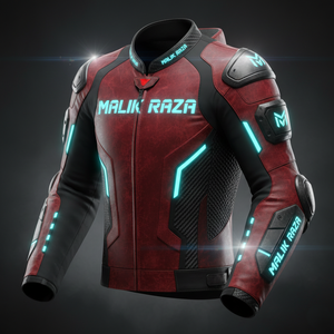 Chaqueta de Carreras MALIK RAZA de Cuero Perforado de 1.2mm |   Mangas Precurvadas y Resbaladilla Aerodinámica |   Equipo de Motociclismo de Alto Rendimiento para Días de Pista - Product Image 2