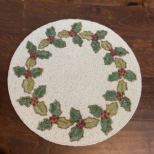 Handmade Luxury Needlework Seed <b>Bead</b> Placemat From India Square Glass Pad Decor Tableware by Creative Art Zone - Product Image 5