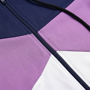 Crescent Wear : Survêtement tendance pour femme avec blocs de couleur, design tricolore bleu marine et violet, séchage rapide, grandes tailles - Product Image 5