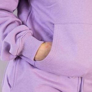 Ensemble survêtement deux pièces en molleton de coton mélangé avec logo personnalisé, comprenant un sweat à capuche oversize et un pantalon de jogging, style streetwear, fabrication OEM - Product Image 5