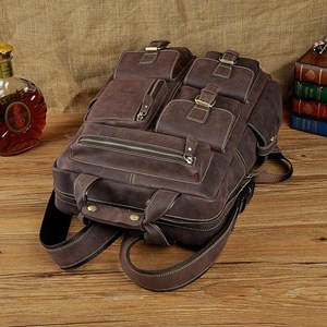 Ultimate <b>Waterproof</b> Leather <b>Backpack</b> Anti-Theft Vintage Laptop Rucksack Genuine Leather Luxury LBP-0350 - Product Image 4