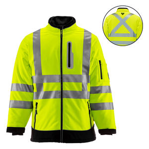 Chaqueta de Seguridad de Trabajo para Invierno con Capucha, Diseño Personalizado, Manga Larga, Cierre de Cremallera, Transpirable, Resistente al Viento, Reflectante para Seguridad Vial - Product Image 2