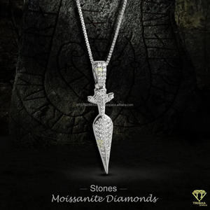 High Quality Faith Jewelry Pendant With Brilliant Moissanite Stone Detail And Luxury Hip Hop Finish - Product Image 2