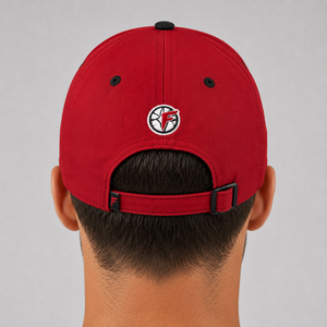 Gorra de béisbol de lona para hombre, estilo casual, con logo bordado, de 6 paneles, ajustada, color rojo, de las Cuatro Fuerzas, precio mayorista - Product Image 6