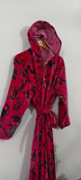 Robe kimono longue en coton tissé à la main, imprimé animalier/floral, col en V, manches longues, séchage rapide, pour demoiselles d'honneur