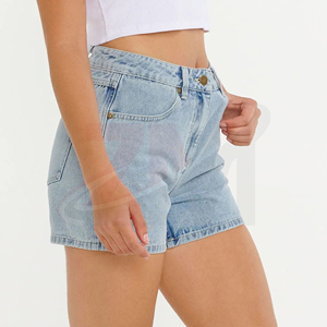 Shorts de Mezclilla para Mujer, Cintura Alta, Casuales, de Verano, con Logotipo Personalizado, Ropa Urbana, Fabricante de Ropa OEM - Product Image 4