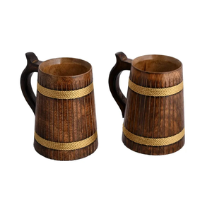 Chope à bière artisanale personnalisée en bois écologique pour la maison, l'hôtel, le restaurant – Artisanat indien moderne – Nouveauté de Noël - Product Image 6