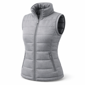 Chaleco acolchado con cuello alto y cremallera para mujer, personalizado al por mayor, para invierno |   Proveedor OEM - Product Image 3