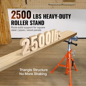 Support à roulettes robuste, capacité de charge de 2500 lb, hauteur réglable de 27,6 à 52 pouces, 45 #   Machines à poutrelles en acier pliantes pour charpentes métalliques - Product Image 1