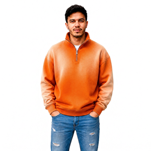 Fabricante de Ropa Personalizada con Efecto Desgastado por el Sol para Hombre, con Paneles en Contraste y Cierre de Cremallera de Cuarto, Proveedor de Ropa Urbana al por Mayor, Marca Privada, OEM - Product Image 1