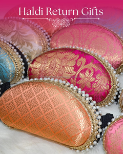 Venta al por mayor de gafas de sol decorativas cubierta/estuches dama de honor India Haldi Favor bolsa de gafas de boda, regalo de devolución Shagun para invitados - Product Image 3