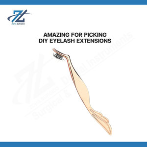 Rose Gold Eyelash <b>Applicator</b> Tweezers Japanese Stainless Steel Anti-Static Precision Lash Extension Tool Custom Private <b>Label</b> - Product Image 4